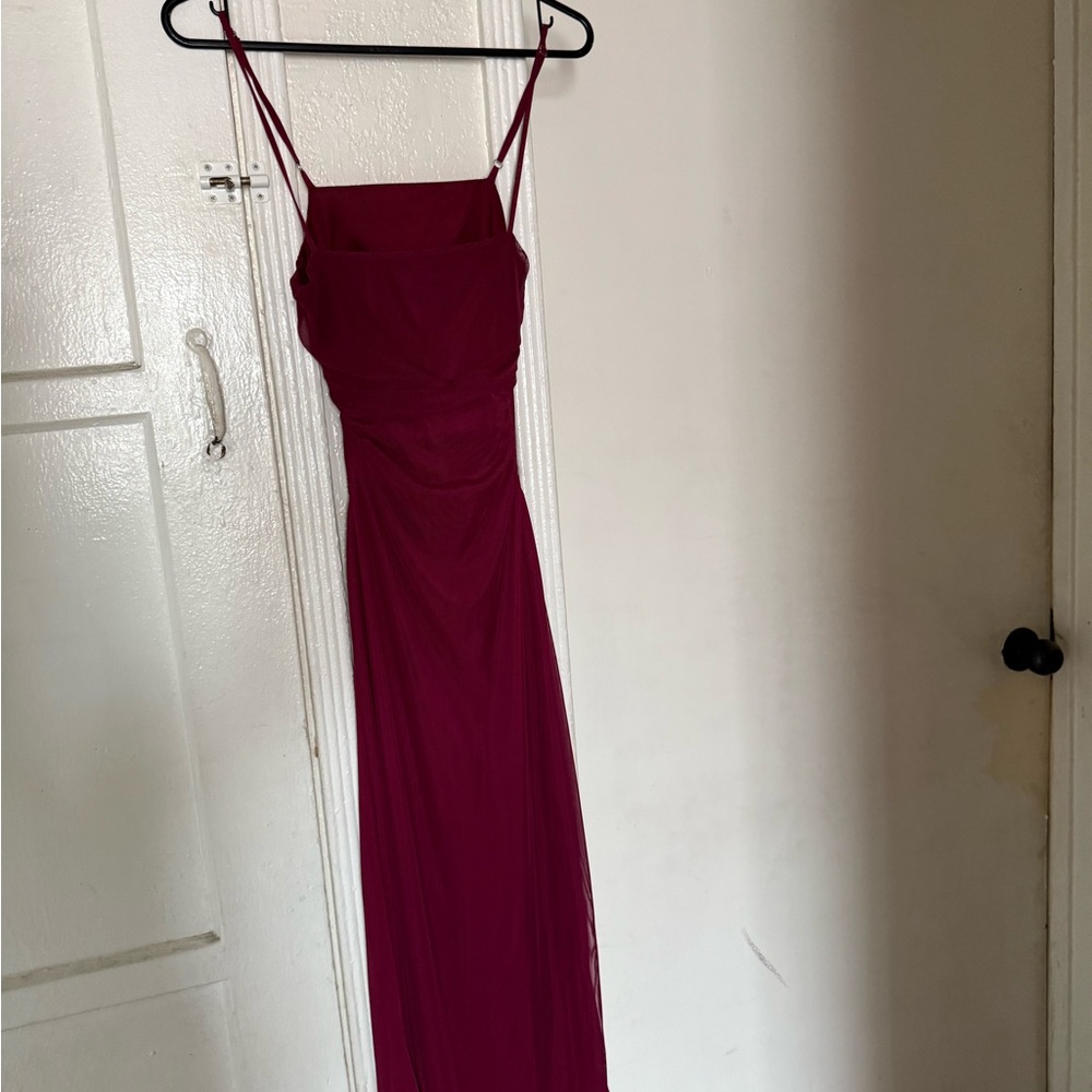 Elegant Burgundy Evening Gown